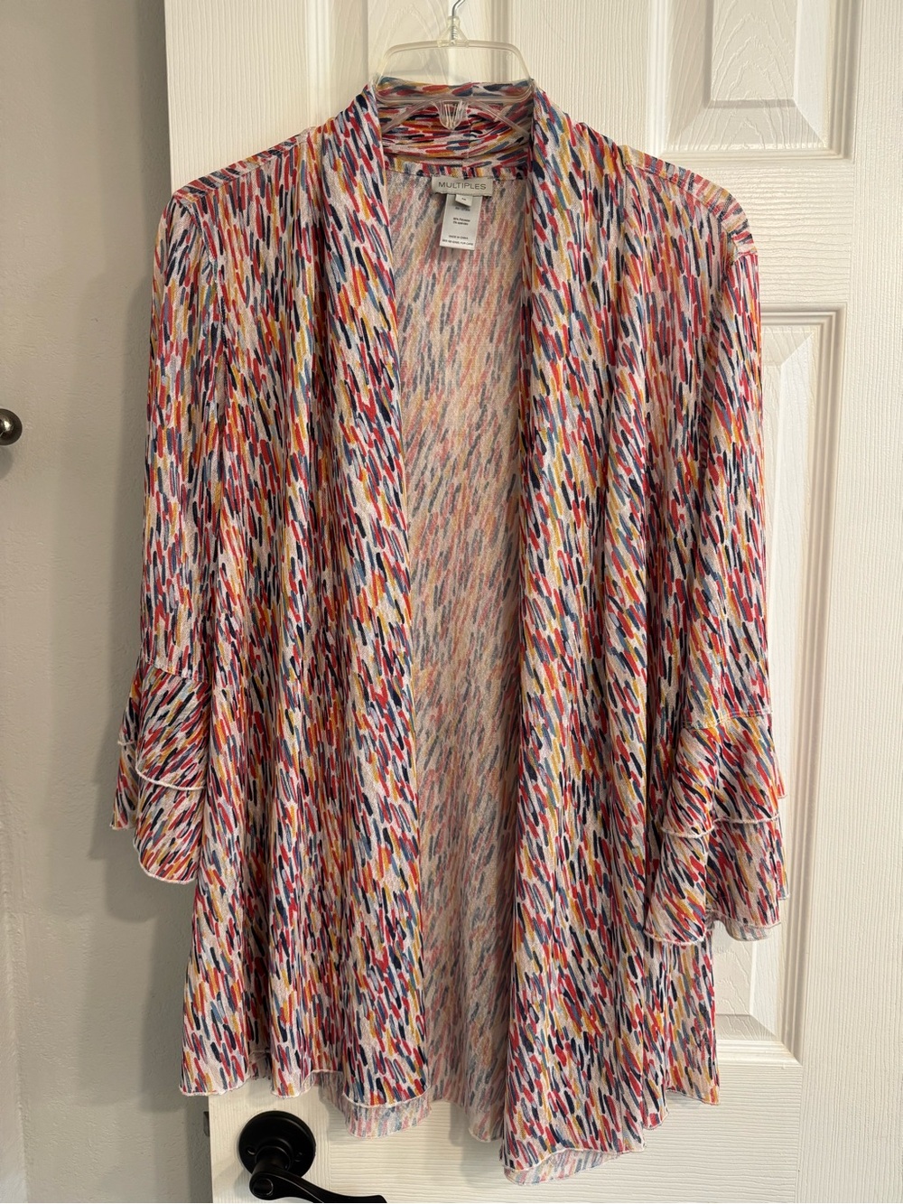 Multiples Multi-Color Printed Open-Front Swim Cover-Up - Picture 2 of 5